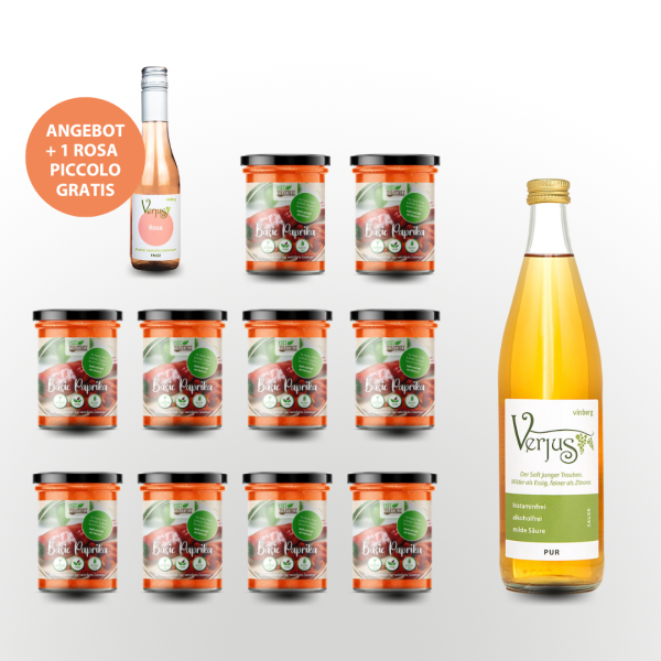 Histaminarmes Sparpaket mit Basic Paprika und Vinberg Premium Verjus Pur Sauer
